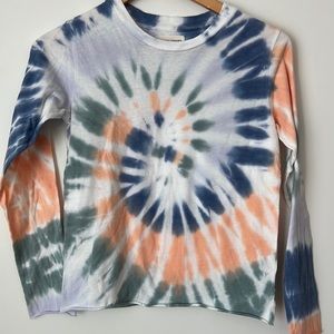 Girls long sleeve tie die tee
